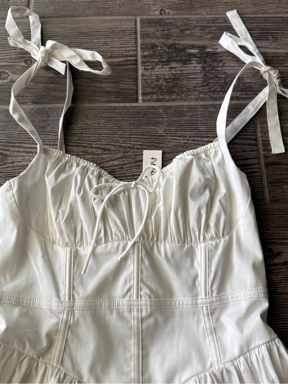 For Love and Lemon Jessie Corset Bodice Dress with Bow Shoulder Tie - Picture 4 of 8